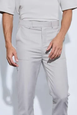 Oversized Pocket Flared Tailored Trousers