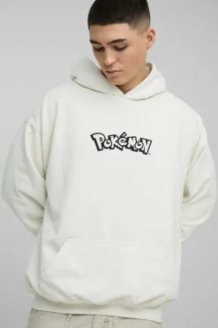Oversized Pokemon Arcanine License Wash Print Hoodie