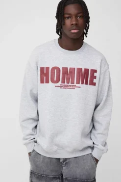Oversized Puff Print Homme Sweatshirt