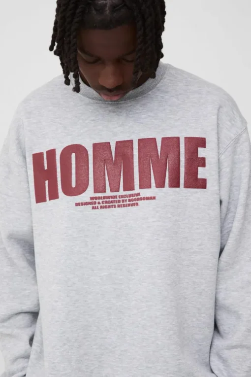 Oversized Puff Print Homme Sweatshirt