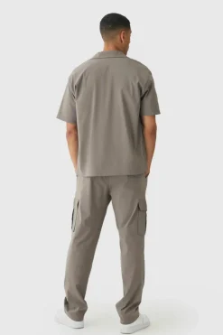 Oversized Revere Bengaline Shirt & Cargo Trouser Set