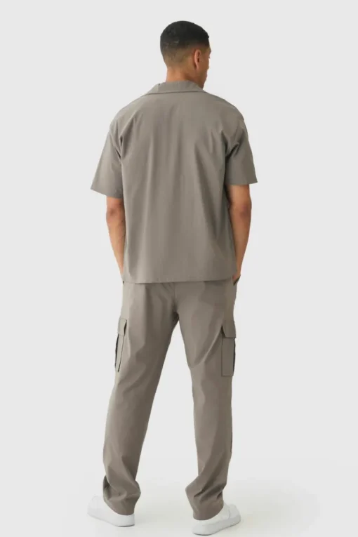 Oversized Revere Bengaline Shirt & Cargo Trouser Set