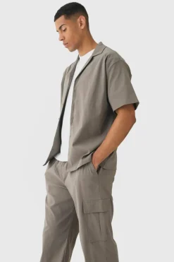 Oversized Revere Bengaline Shirt & Cargo Trouser Set