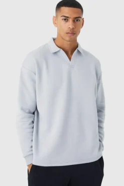 Oversized Revere Neck Rugby Polo