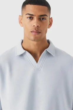 Oversized Revere Neck Rugby Polo