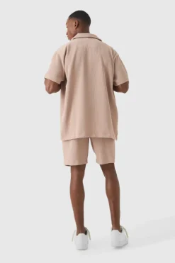 Oversized Short Sleeve Pleated Shirt And Short