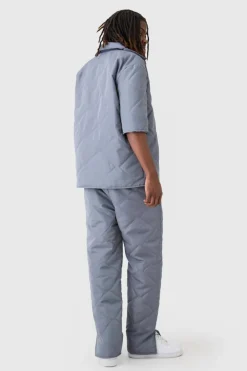 Oversized Short Sleeve Quilted Set