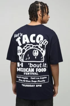 Oversized Taco Cartoon Print T-Shirt
