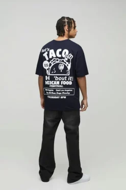 Oversized Taco Cartoon Print T-Shirt