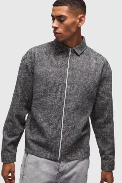 Oversized Two Pocket Zip Through Overshirt