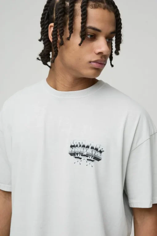 Oversized Varsity Star Homme Washed T-Shirt