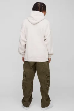Oversized Wash M Star Branded Printed Hoodie
