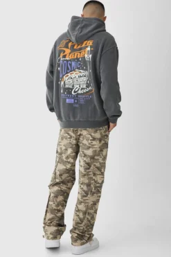 Oversized Wash Pixar Toy Story Pizza Planet License Hoodie