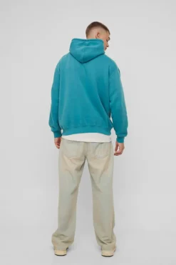 Oversized Washed MMXII Print Hoodie