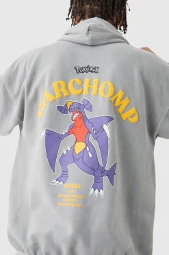 Oversized Washed Pokemon Garchomp License Hoodie