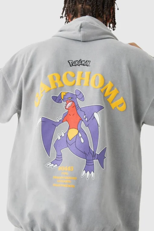Oversized Washed Pokemon Garchomp License Hoodie