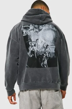 Oversized Washed Renaissance Graphic Hoodie