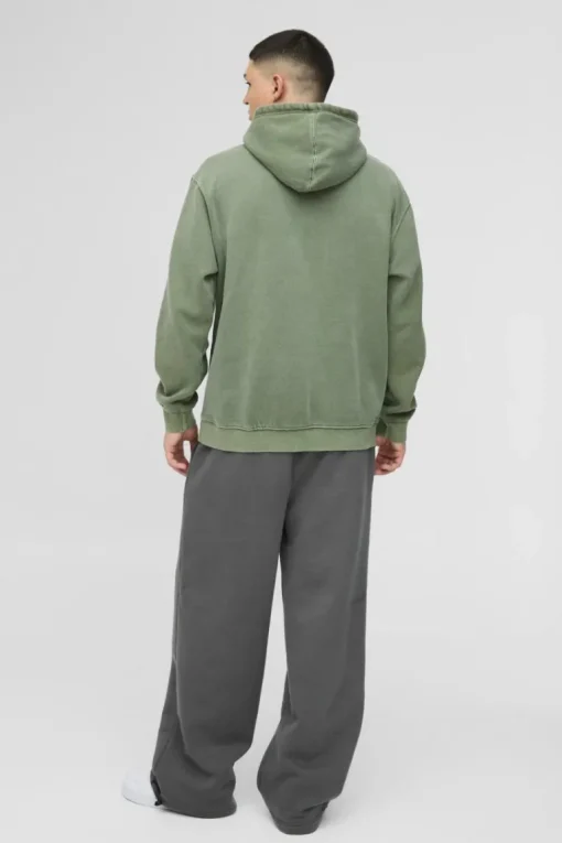 Oversized Washed WRLDWD Graffiti Graphic Hoodie