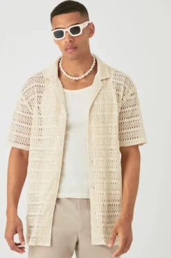 Oversized Weave Look Shirt