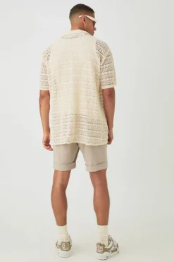 Oversized Weave Look Shirt