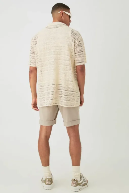 Oversized Weave Look Shirt