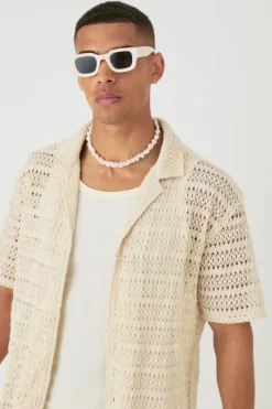 Oversized Weave Look Shirt