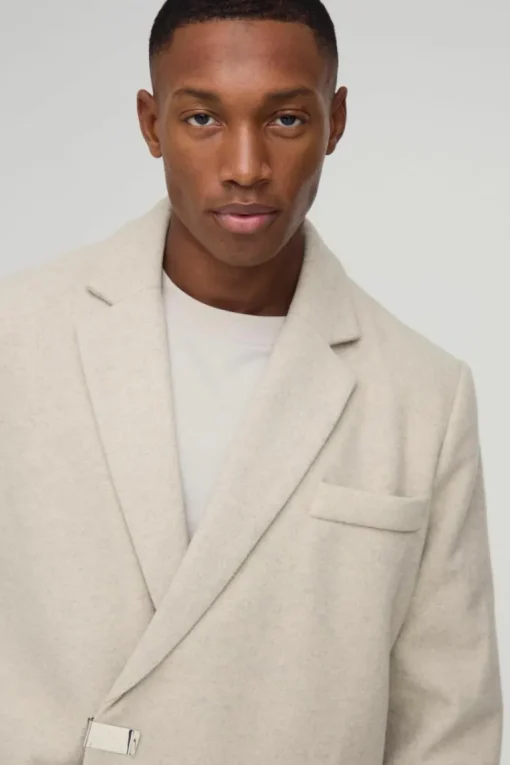 Oversized Wool Look Boxy Blazer