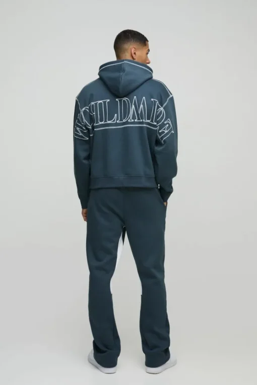 Oversized Worldwide Contrast Stitch Gusset Tracksuit