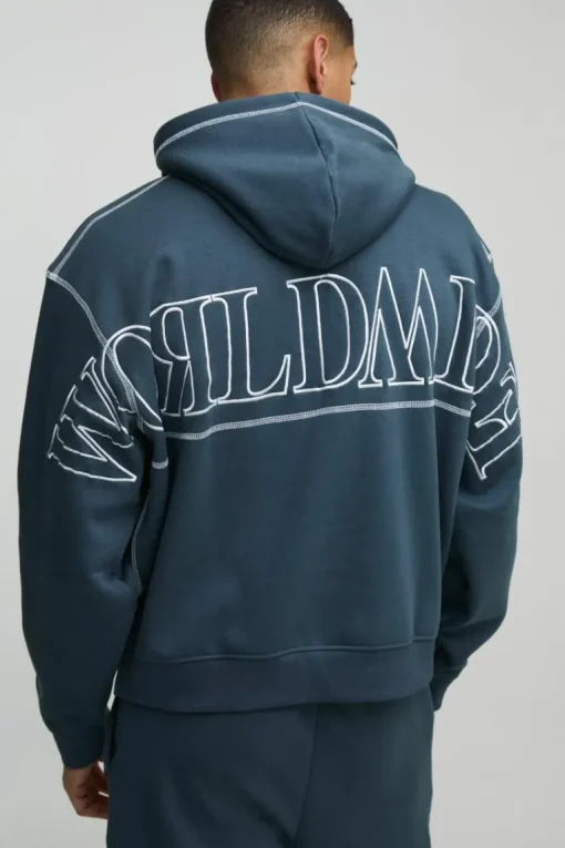 Oversized Worldwide Contrast Stitch Gusset Tracksuit