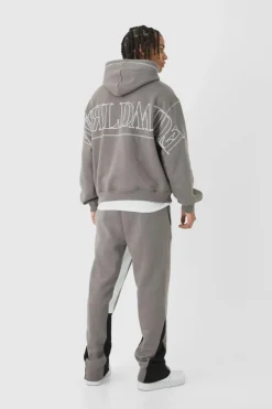 Oversized Worldwide Contrast Stitch Gusset Tracksuit
