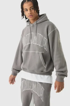 Oversized Worldwide Contrast Stitch Gusset Tracksuit
