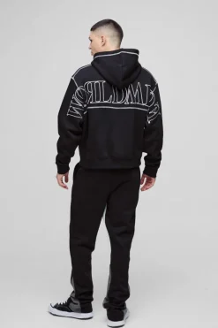 Oversized Worldwide Contrast Stitch Gusset Tracksuit