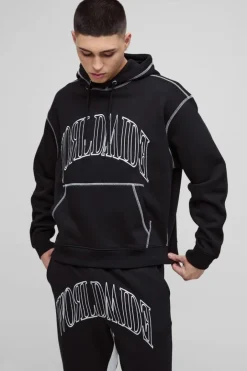Oversized Worldwide Contrast Stitch Gusset Tracksuit