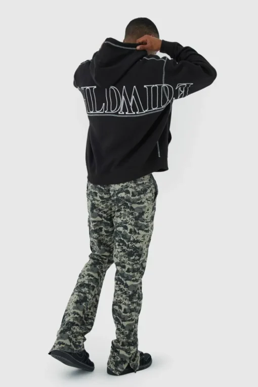 Oversized Worldwide Contrast Stitch Hoodie