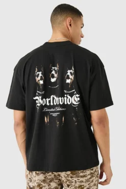 Oversized Worldwide Dog Graphic T-shirt