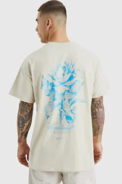 Oversized Worldwide Floral Graphic T-shirt
