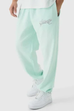 Oversized Worldwide Spray Wash Printed Joggers