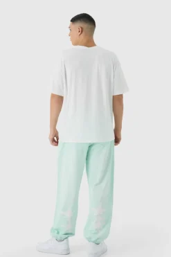 Oversized Worldwide Spray Wash Printed Joggers
