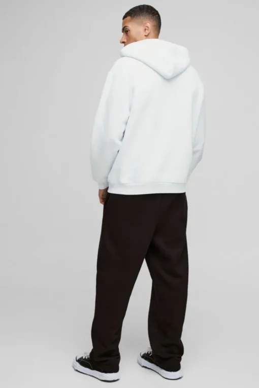 Oversized Worldwide Text Zip Through Hoodie