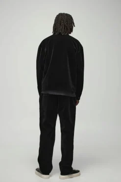 Oversized Zip Through Velour Overshirt & Trouser Set