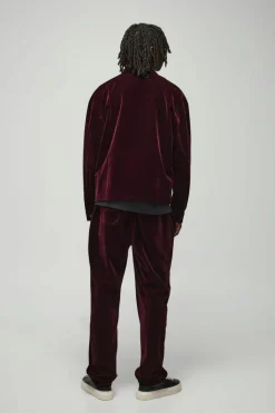 Oversized Zip Through Velour Overshirt & Trouser