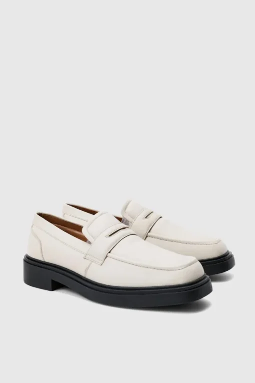 Padded Pu Loafer In Ecru