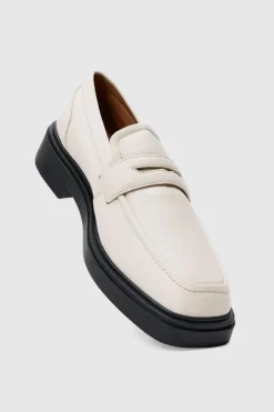 Padded Pu Loafer In Ecru