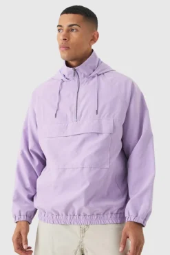 Peached Hooded Windbreaker In Lilac