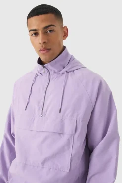 Peached Hooded Windbreaker In Lilac