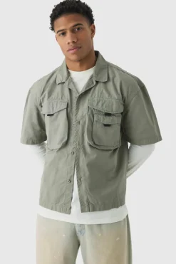 Peached Twill Utility Short Sleeve Shirt