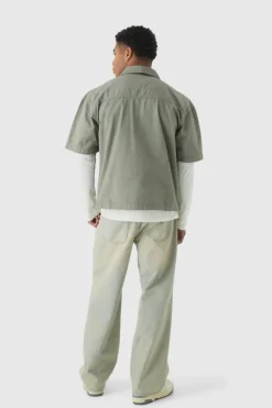 Peached Twill Utility Short Sleeve Shirt