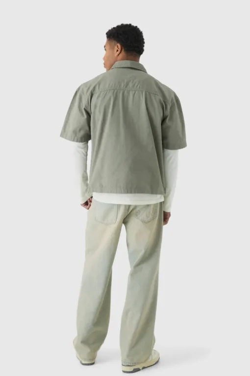 Peached Twill Utility Short Sleeve Shirt