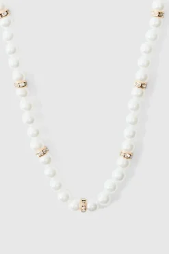 Pearl Bead Necklace in Gold