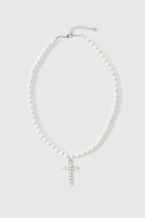 Pearl Necklace with Cross
